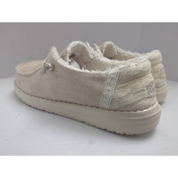 Hey Dude Womens Wendy Brushed Ivory Lined Cozy Shoes Sz 8 Pearl Accent Warm - Picture 5 of 9